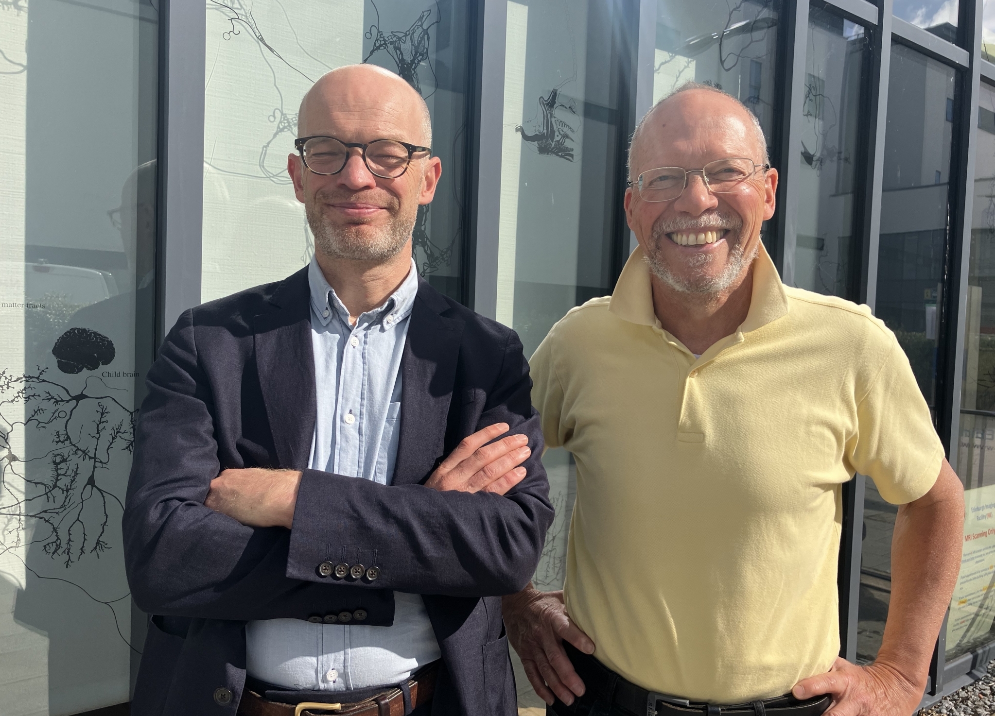 Professors Will Whiteley (left) and Emanuele Trucco