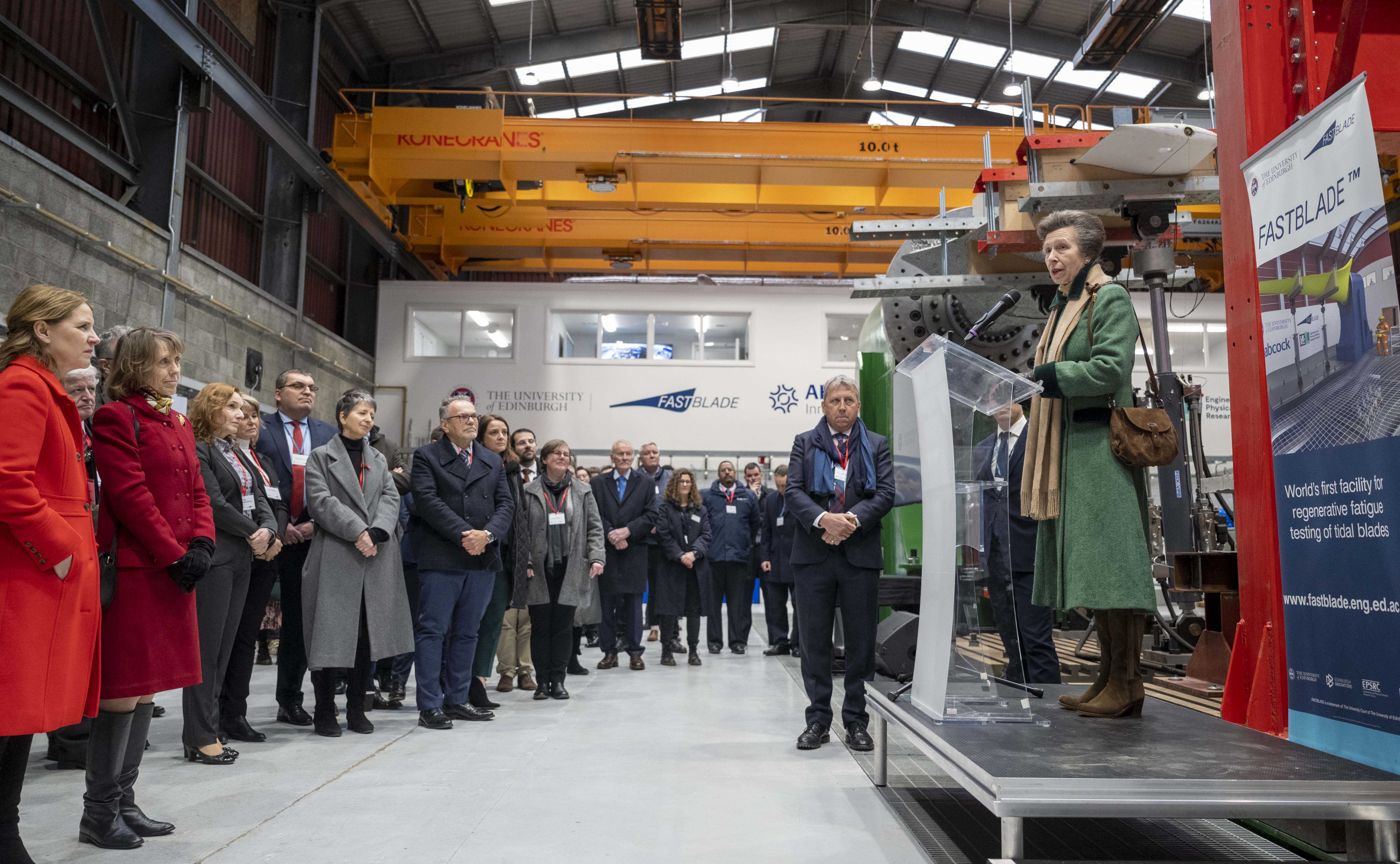 HRH Princess Anne at FastBlade, with Principal and Vice-Chancellor Professor Sir Peter Mathieson