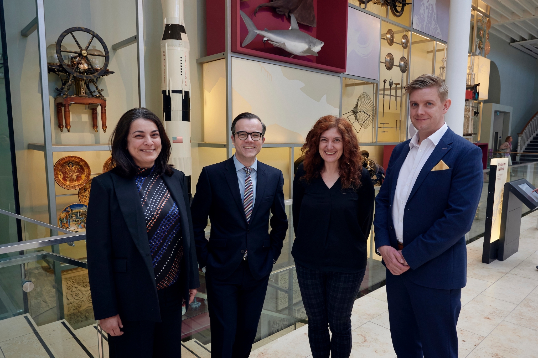 L-R Professor Elham Kashefi, Personal Chair in Quantum Computing; Professor Michael Rovatsos, Personal Chair in Artificial Intelligence; Professor Mirella Lapata, Personal Chair in Natural Language Processing and Professor Adam Stokes, Personal Chair in Bioinspired Engineering