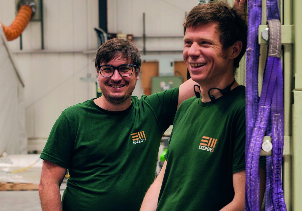 Exergy3 founders Dr Markus Rondé and Dr Adam Robinson at Annandale distillery