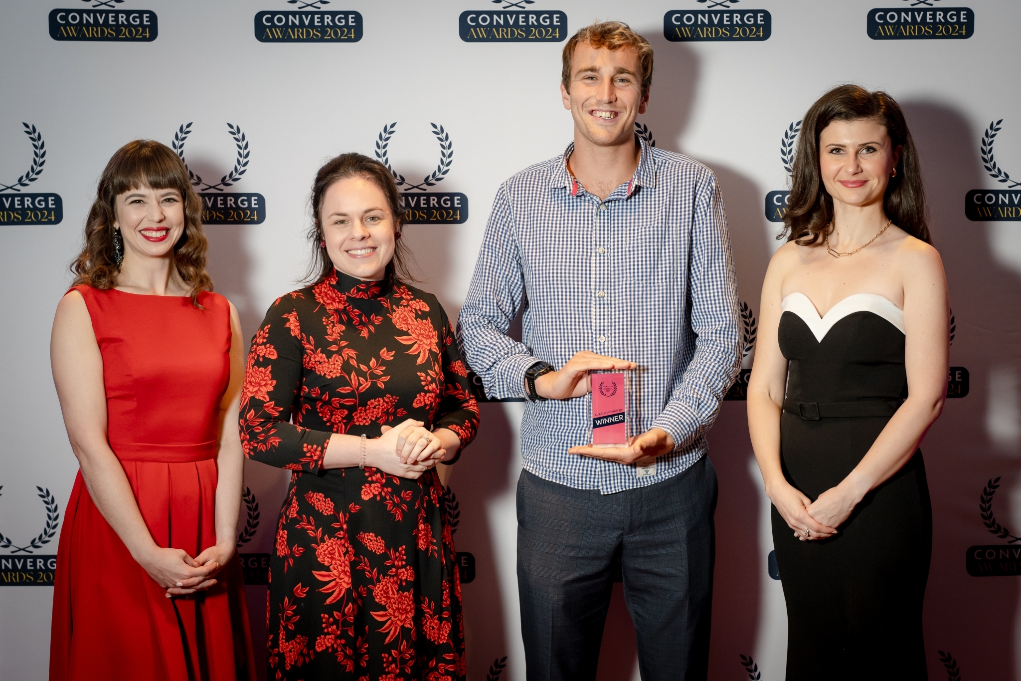 Seasat's Solomon White with Edinburgh Innovations's Christina Starko and Teodora Handrea, and Kate Forbes MSP.