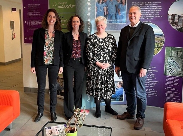 L-R Perdita Fraser, Senior Advisor to the Vice-Chancellor; Dr Andrea Taylor; Roz Campion; Professor Stuart Forbes