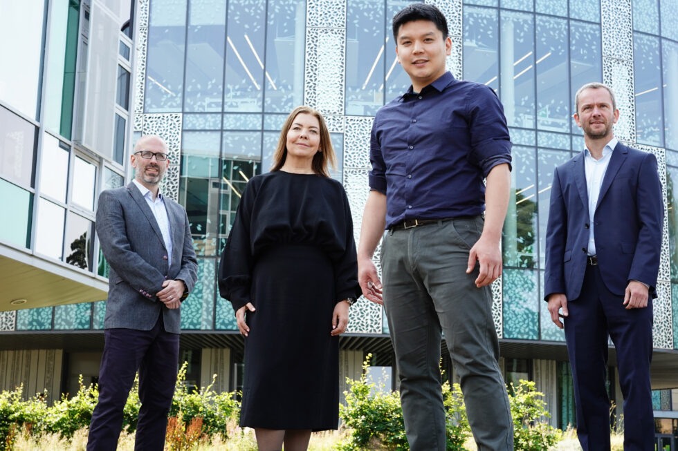 From left, Andrew McNeill, Managing Partner at Eos Advisory; Nicola Broughton, Chair of Wobble Genomics; Richard Kuo, Founder and CEO of Wobble Genomics; and John Duncan, Finance Director at Wobble Genomics.