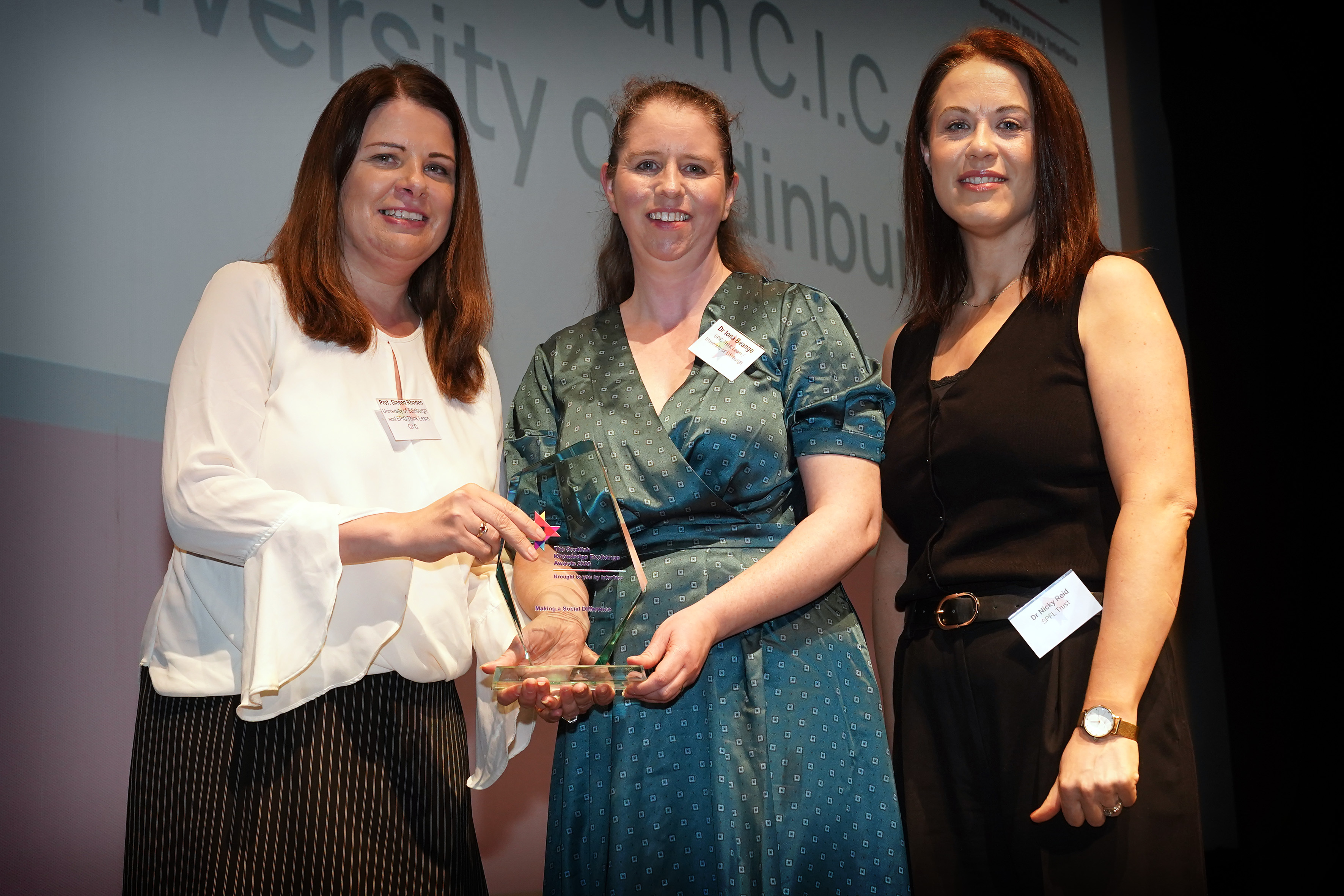 L-R: Professor Sinead Rhodes and Dr Iona Beange of EPIC, Dr Nicky Reid, CEO of the Scottish Professional Football League Trust