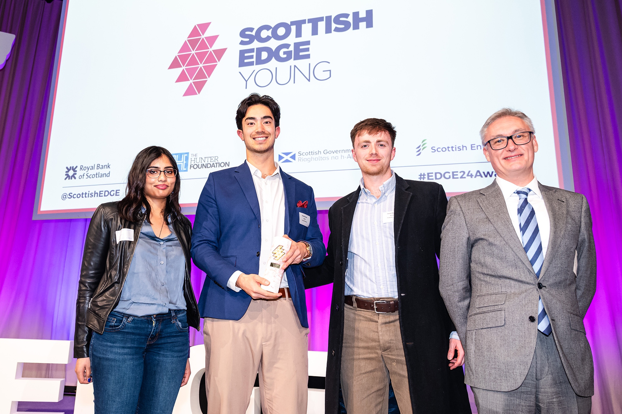 The SimPat team, with David Bourne second from left, alongside Ian Baxter, CEO of Scotland Food and Drink.