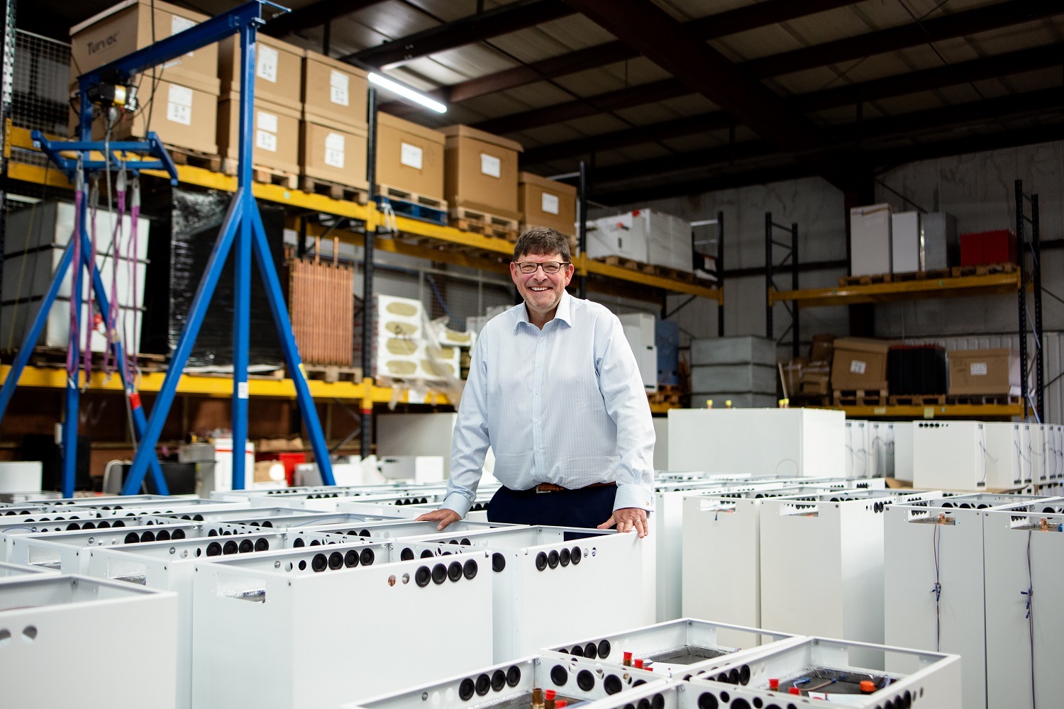 Andrew Bissell at the Sunamp factory near Edinburgh