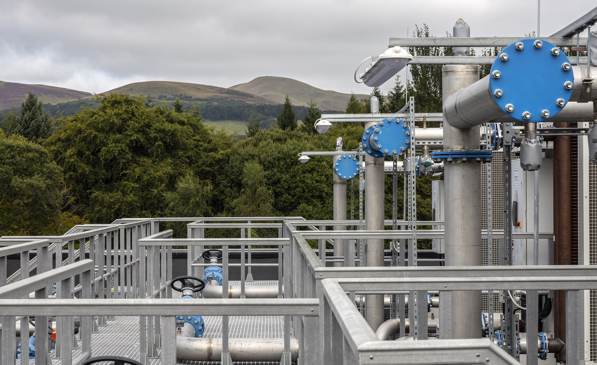 The ACF supercomputer at Easter Bush - water piping and cooling towers