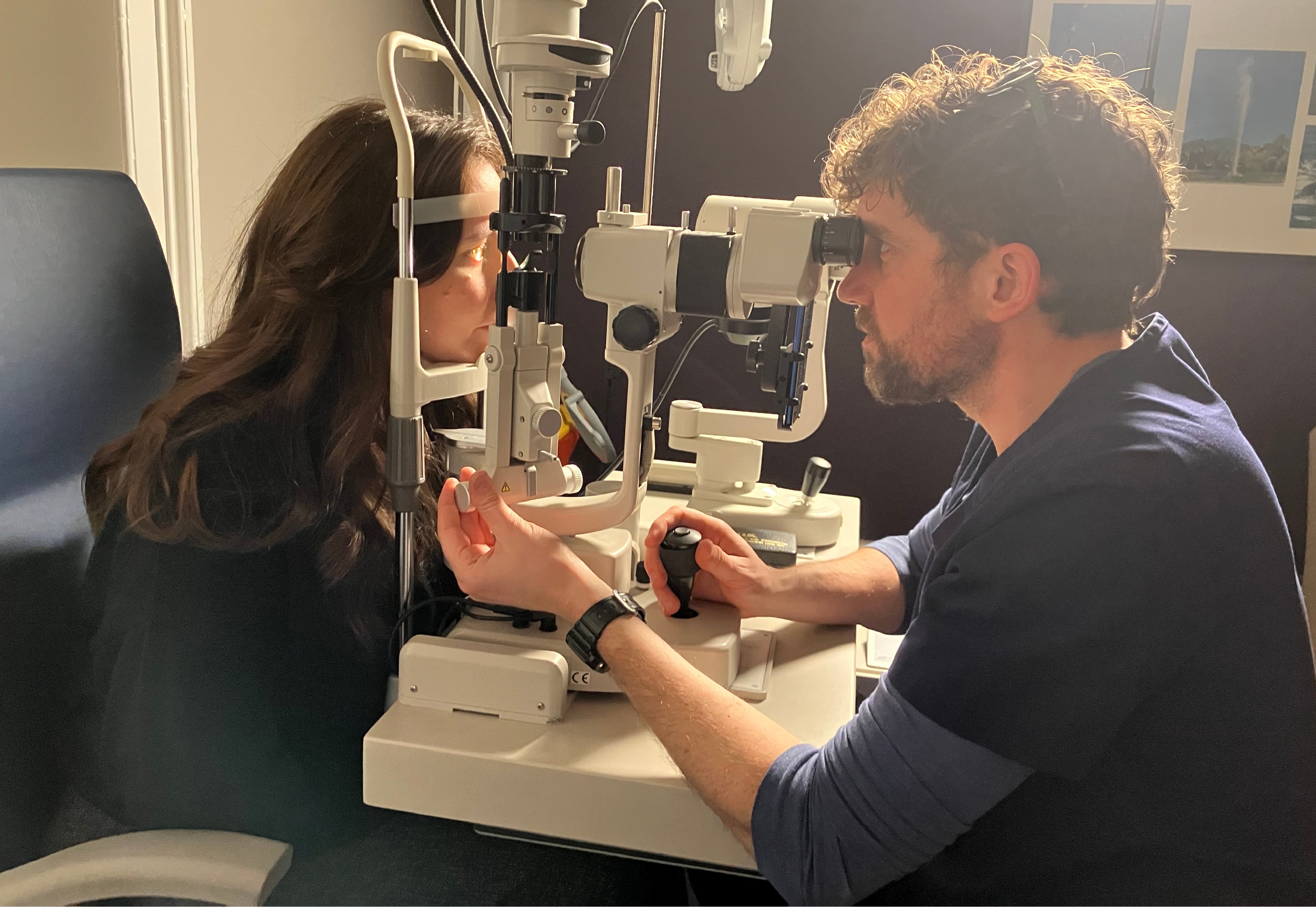 Eye test with optometrist Ian Cameron, of Cameron Optometry, Edinburgh
