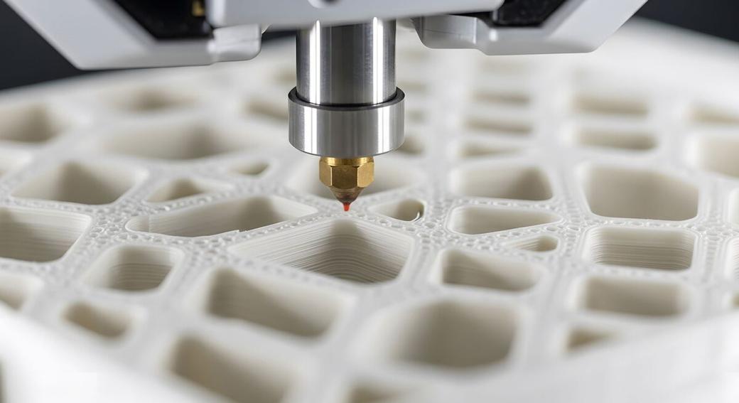 Adaptive nozzle for 3D printing of composite materials